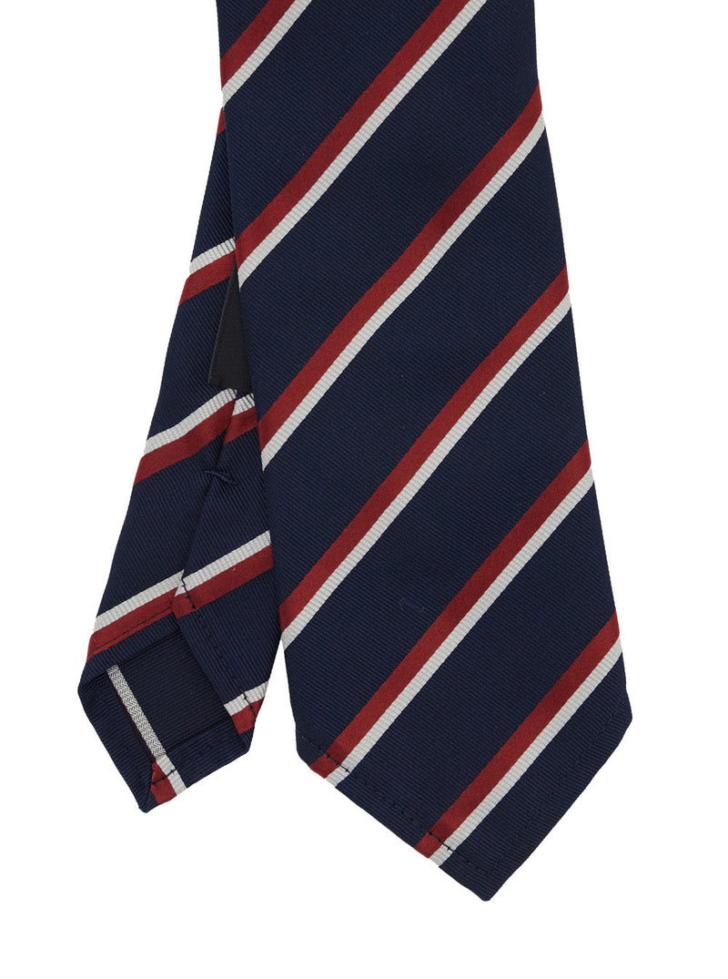 Dsquared2 Diagonal Striped Silk Necktie — Navy Neckties