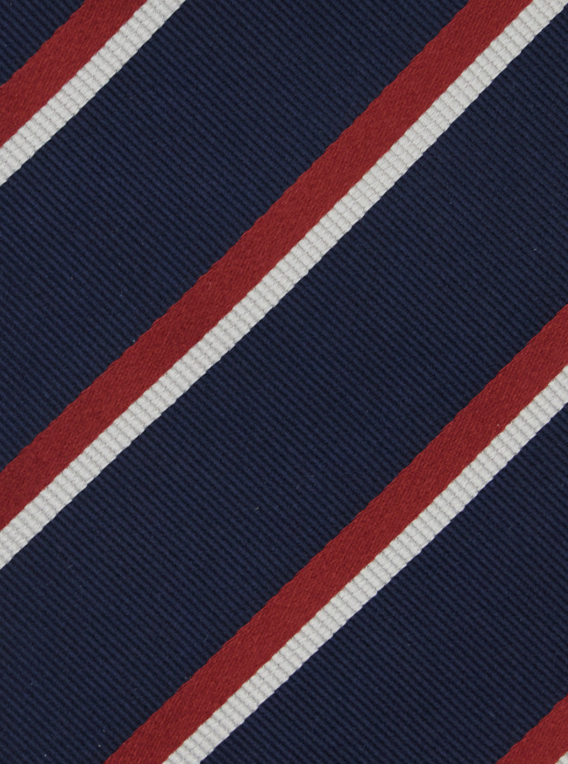 Dsquared2 Diagonal Striped Silk Necktie — Navy Neckties