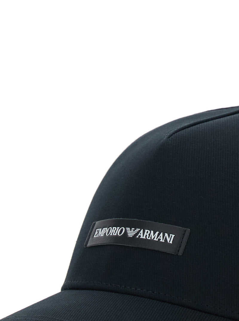 Emporio Armani 627921 Logo-Patch Cotton Baseball Cap — Black Caps