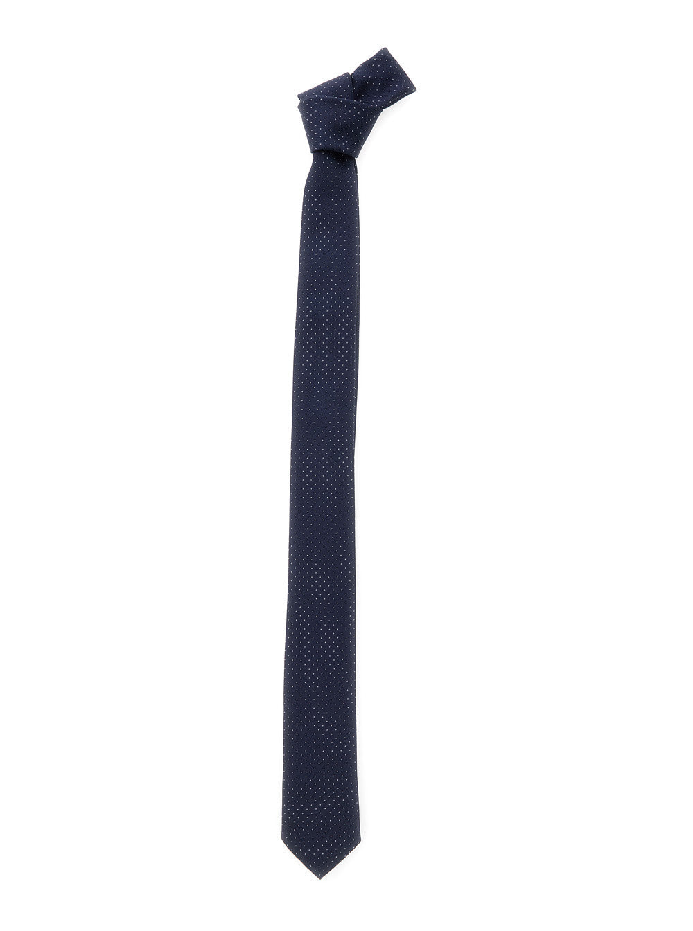 Emporio Armani Silk Micro Polka Dot Necktie — Navy Neckties