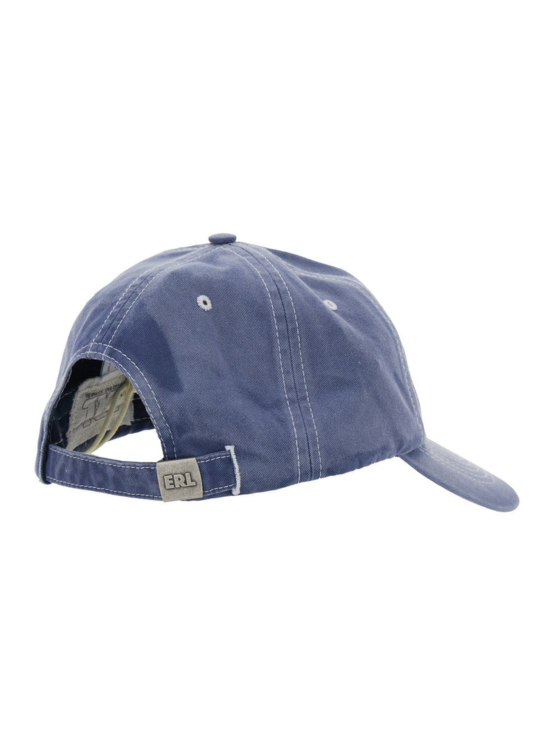 Erl Erl12k030 Embroidered Cotton Baseball Cap — Blue Caps