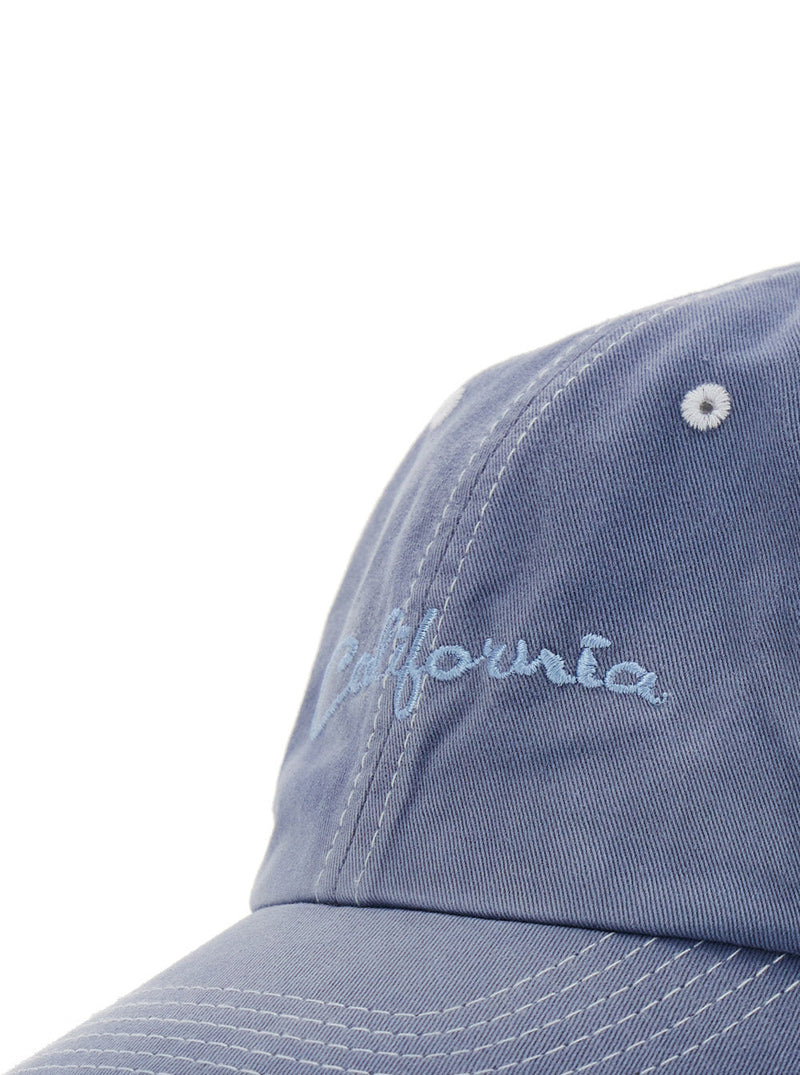 Erl Erl12k030 Embroidered Cotton Baseball Cap — Blue Caps