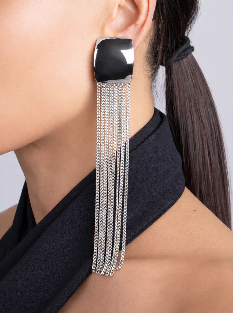 Federica Tosi Drop Earrings — Silver Metal