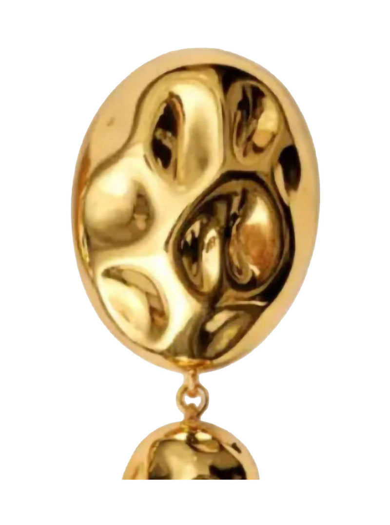 Federica Tosi Organic Sculptural Metal Drop Earrings — Gold
