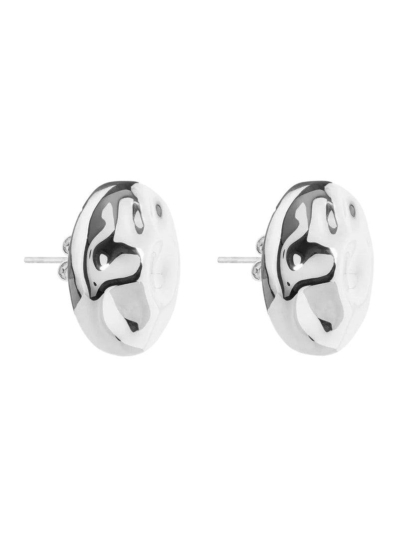 Federica Tosi Polished Oval Metal Earrings — Silver