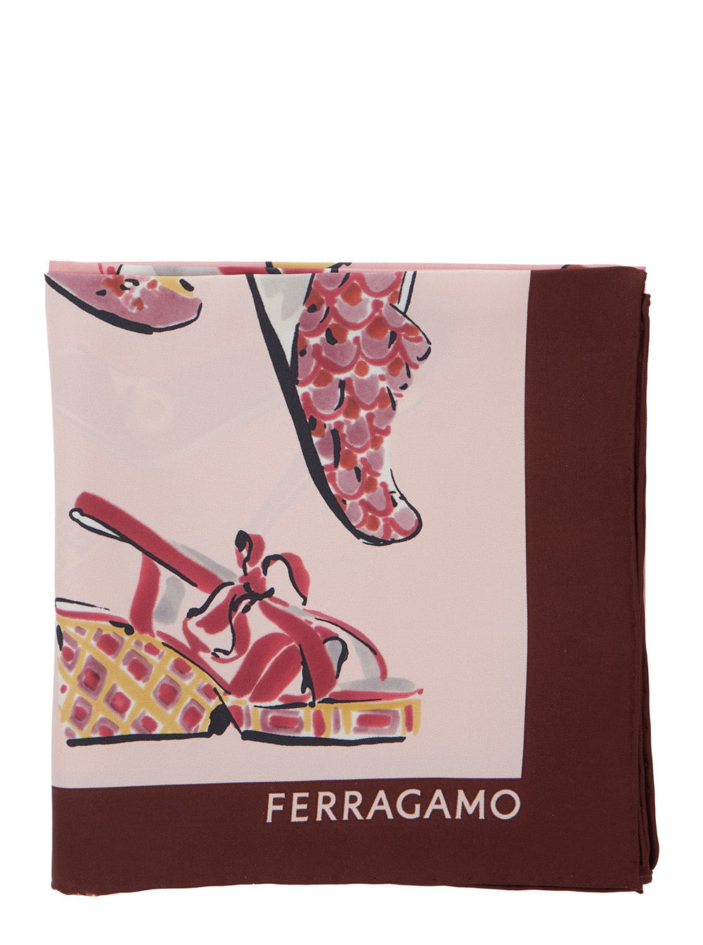 Ferragamo Printed Silk Scarf — Pink Scarfs