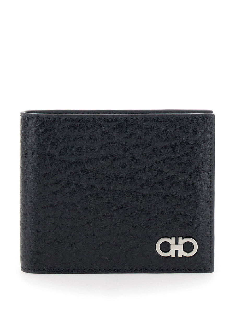 Ferragamo Revival Wallet — Black Calfskin