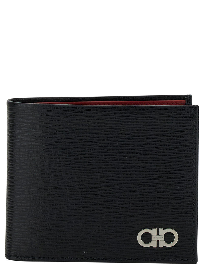 Ferragamo Revival Wallet — Black Calf Leather