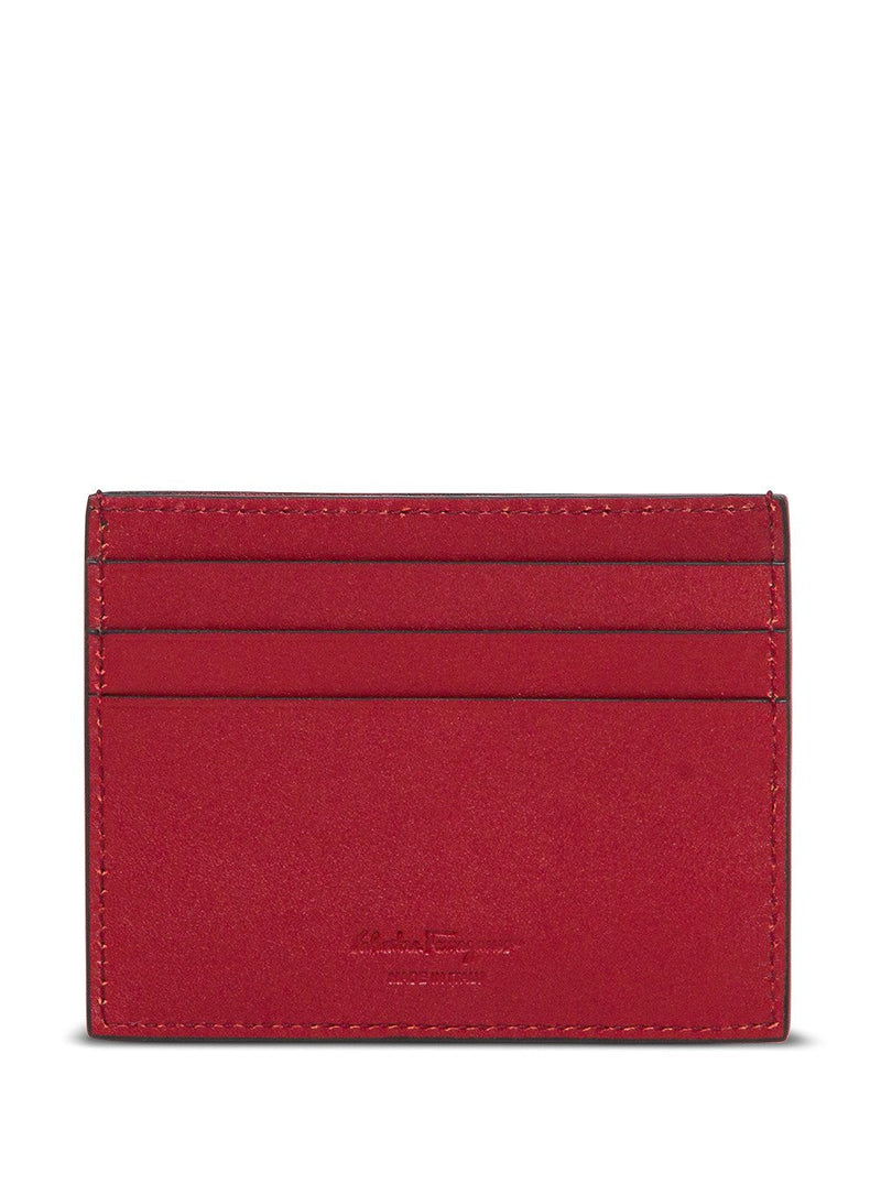 Ferragamo Revival Card Case — Black Calf Leather Cases