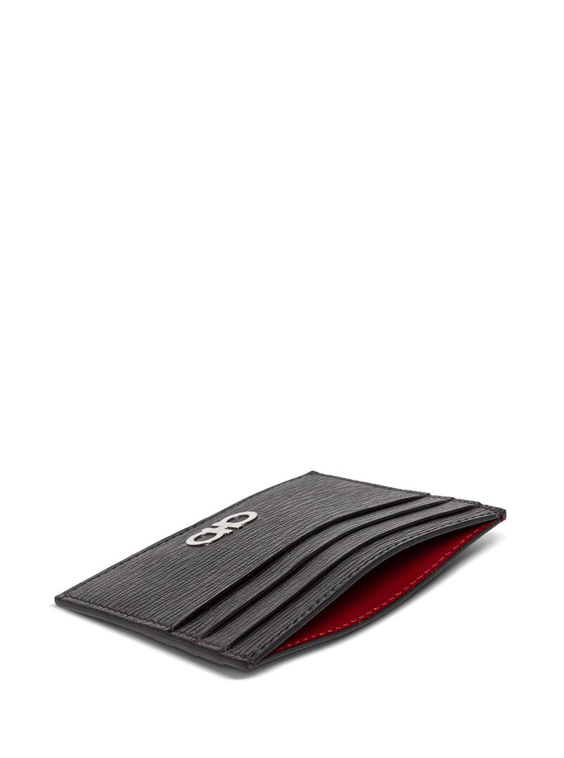 Ferragamo Revival Card Case — Black Calf Leather Cases