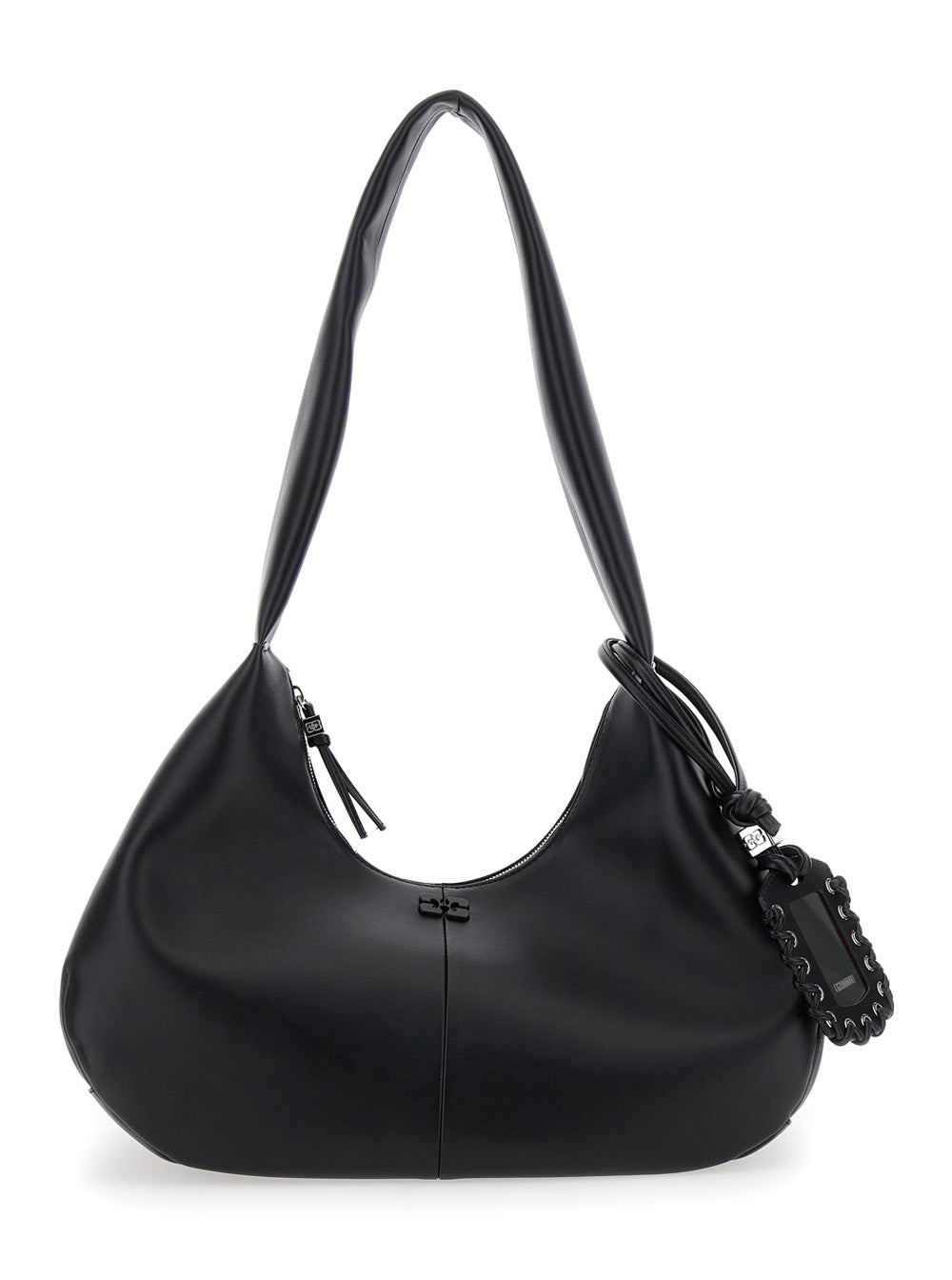 Ganni Bou Hobo Bag — Black Recycled Leather