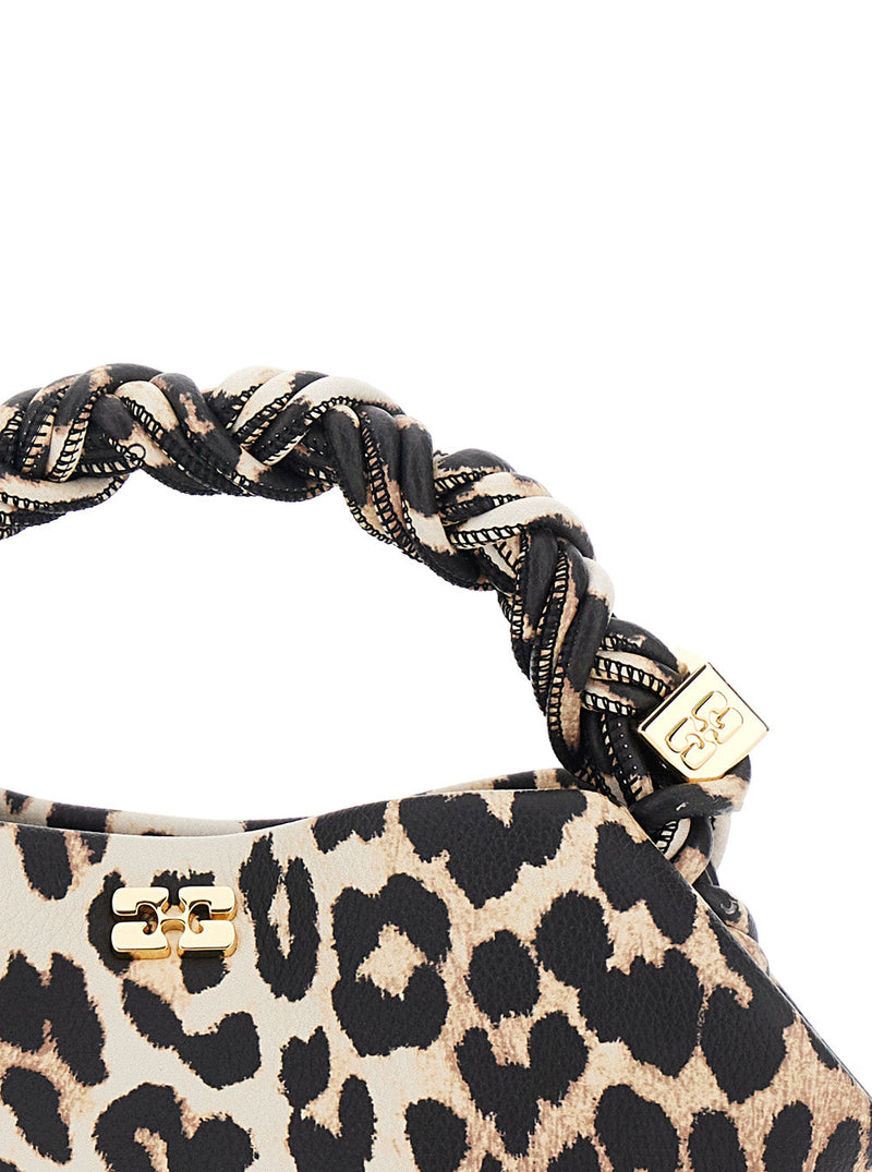 Ganni Bou Mini Shoulder Bag — Brown Polyester