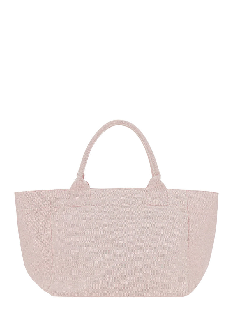 Ganni Trapeze Tote Bag — Pink Cotton
