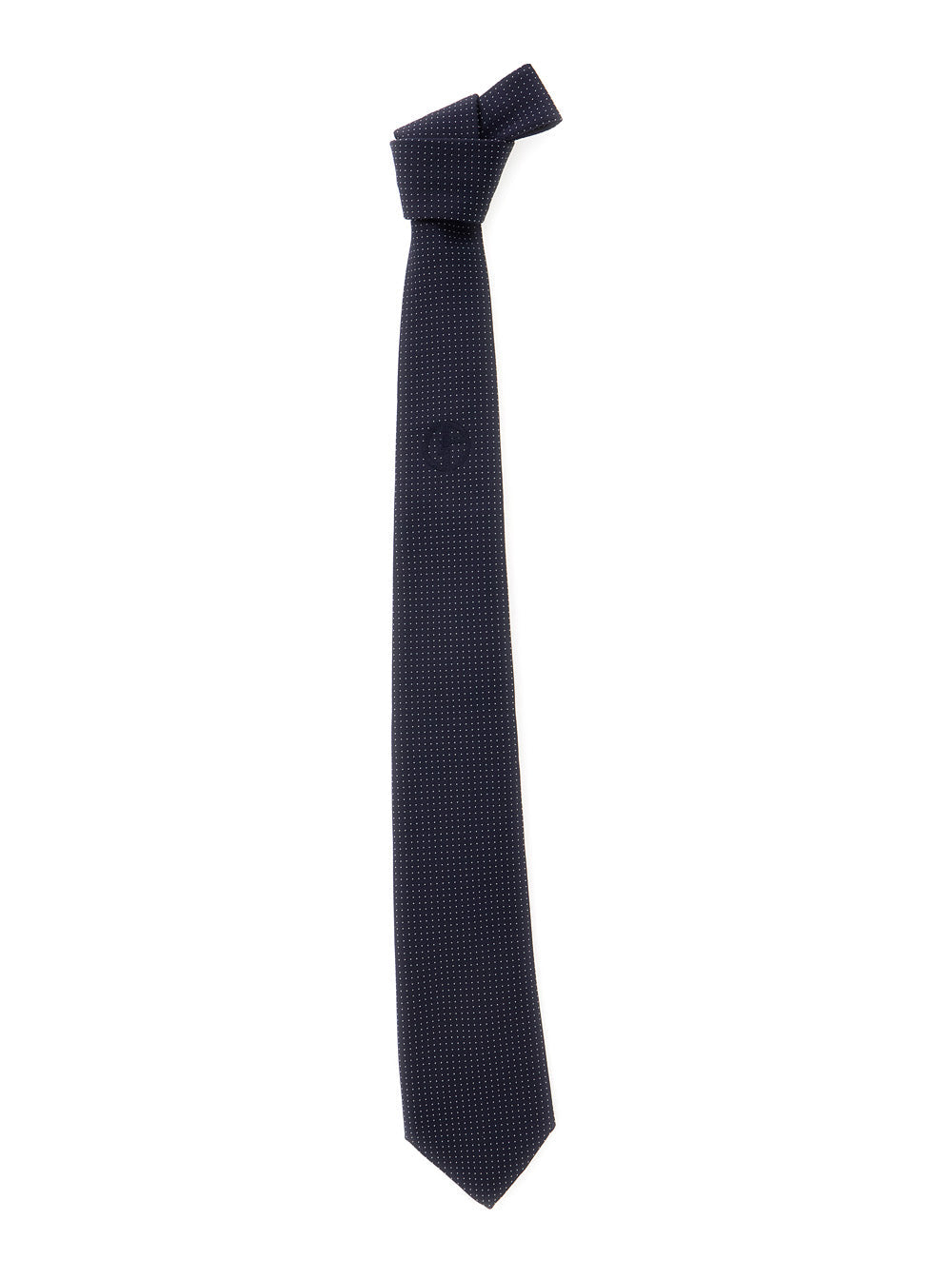 Giorgio Armani Silk Polka Dot Necktie — Navy Neckties