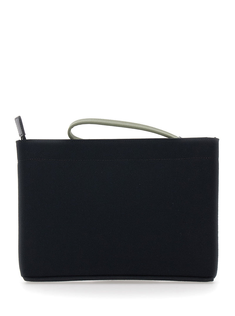 Givenchy Logo-Printed Cotton Clutch — Black