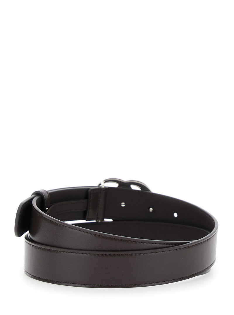 Gucci Gg Buckle Leather Belt — Brown
