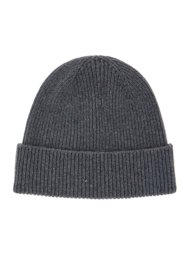 Gucci 834190 Cashmere Ribbed-Knit Beanie — Gray Beanies