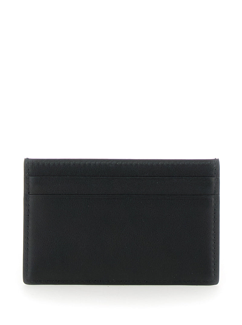 Gucci Gg Plate Calf Leather Card Case — Black Cases