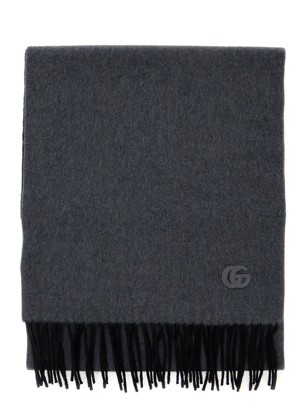 Gucci Gg-Patch Cashmere Scarf — Gray Scarfs