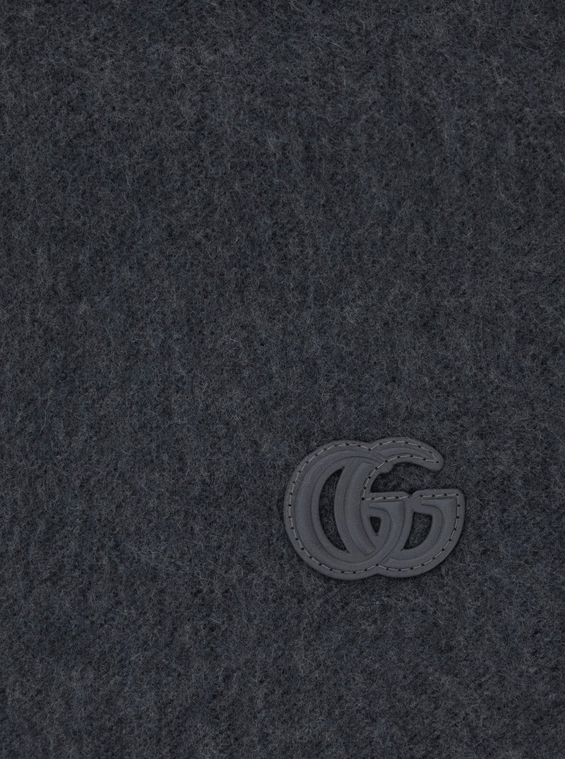 Gucci Gg-Patch Cashmere Scarf — Gray Scarfs