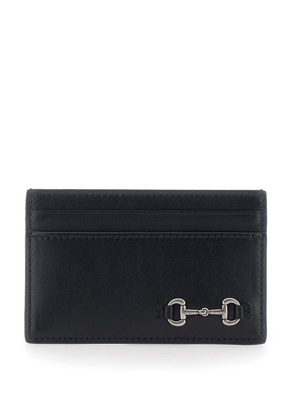 Gucci Horsebit Leather Card Case — Black Calf Cases