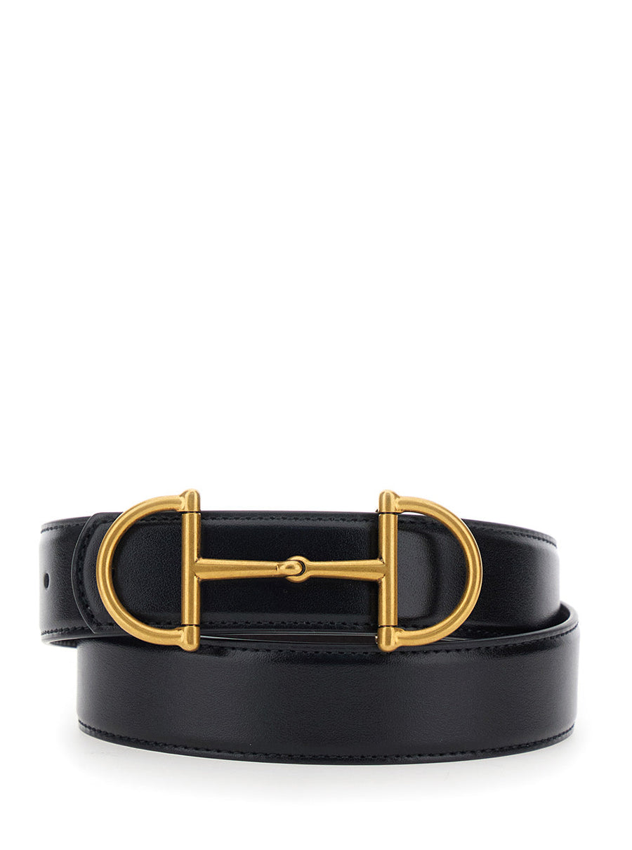 Gucci Horsebit Leather Belt — Black