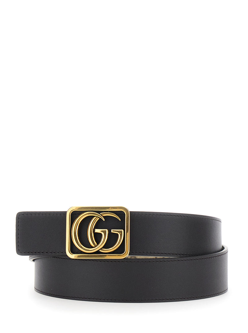 Gucci Gg Canvas Reversible Belt — Beige Polyurethane