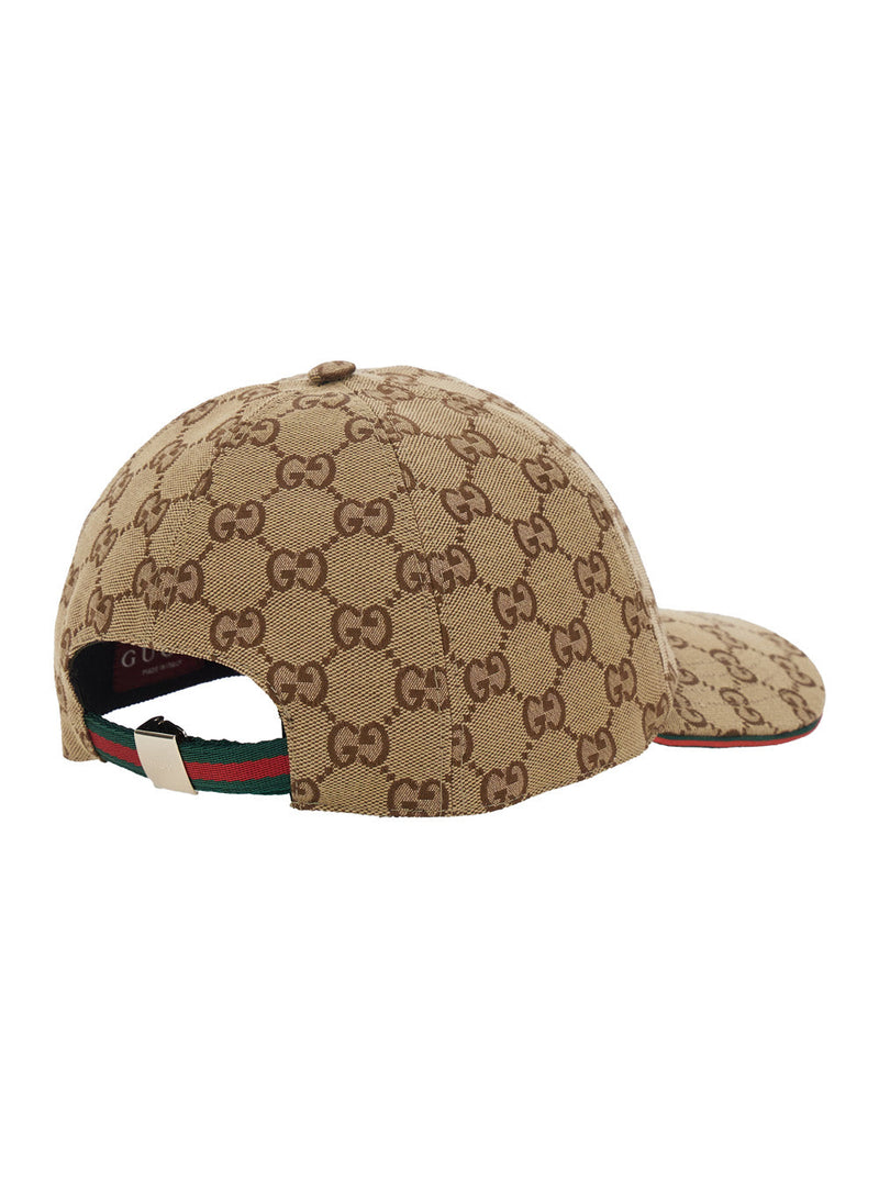 Gucci 857596 Gg Monogram Baseball Cap — Beige Cotton/polyester Caps