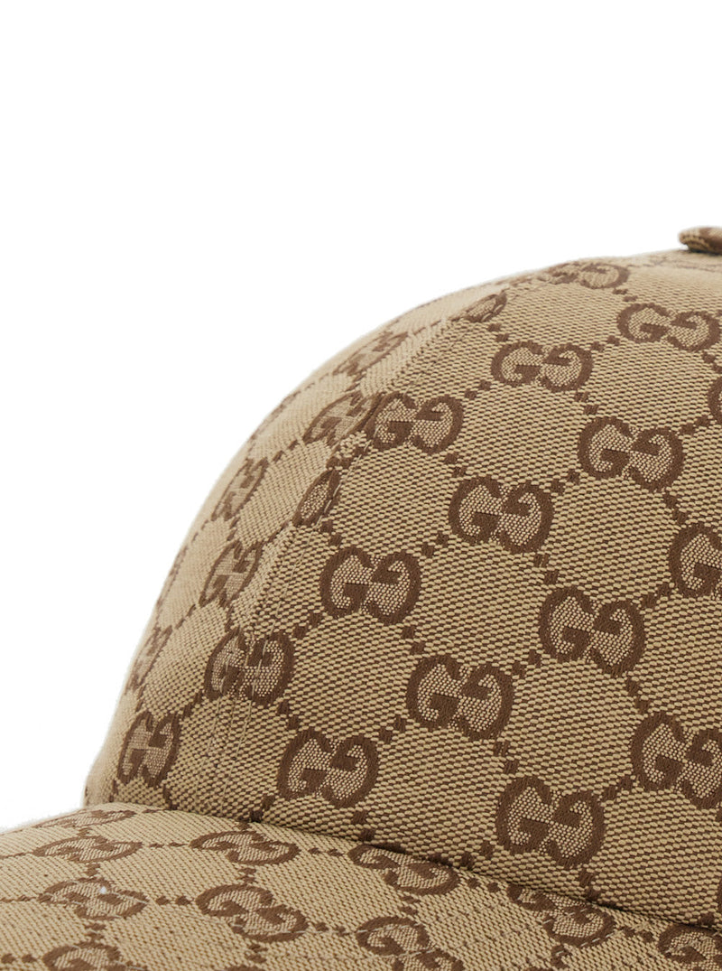 Gucci 857596 Gg Monogram Baseball Cap — Beige Cotton/polyester Caps