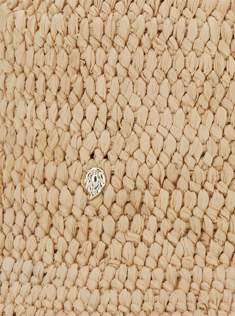 Helen Kaminski Hat52267 Raffia Crochet Bucket Hat — Beige