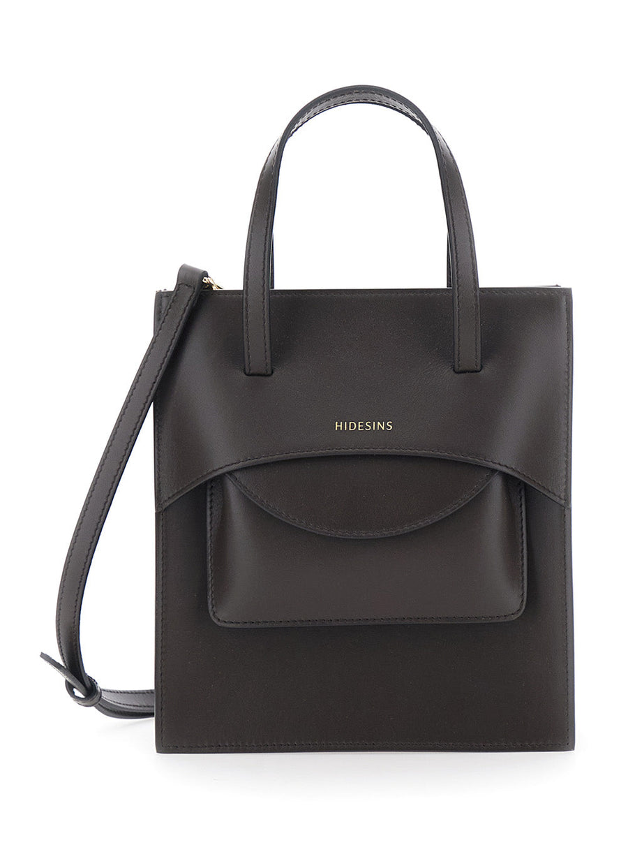 Hidesins Pocket M Shoulder Bag — Brown Calf Leather