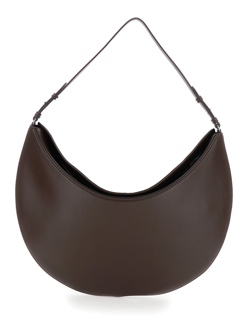Jacquemus Le Calisso Rond Large Shoulder Bag — Brown Calf Leather
