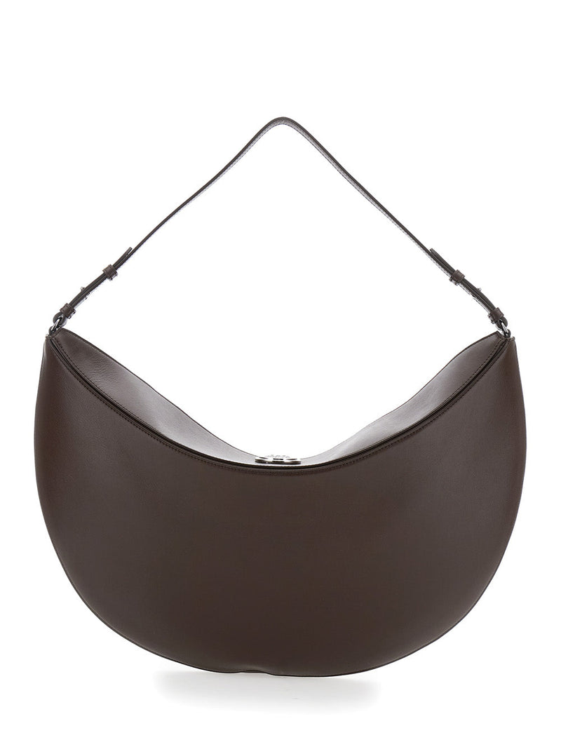 Jacquemus Le Calisso Rond Large Shoulder Bag — Brown Calf Leather