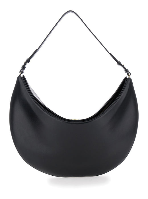 Jacquemus Curved Leather Shoulder Bag — Black