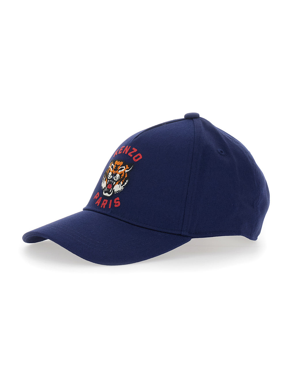 Kenzo K61831 Embroidered Tiger Logo Baseball Cap — Navy Cotton Caps