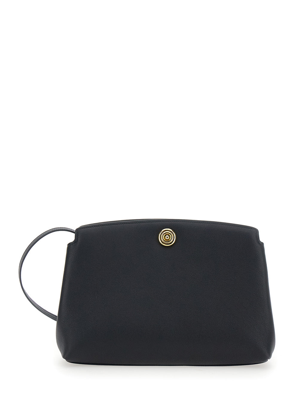 Liffner Pushlock Pouch Clutch — Black Calf Leather