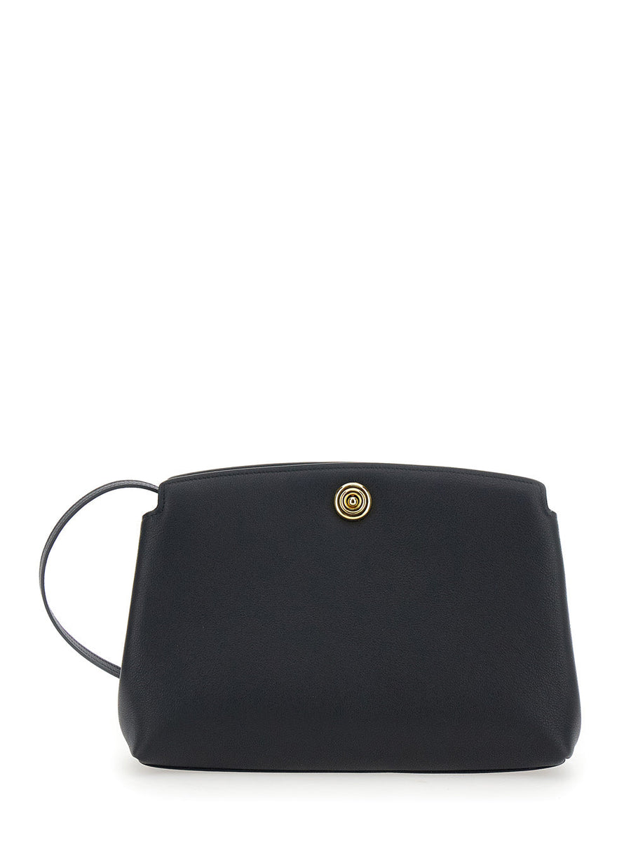 Liffner Pushlock Pouch Clutch — Black Calf Leather