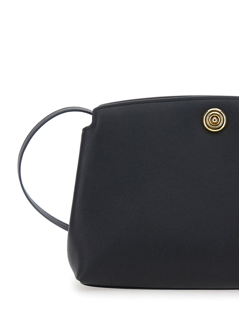 Liffner Pushlock Pouch Clutch — Black Calf Leather