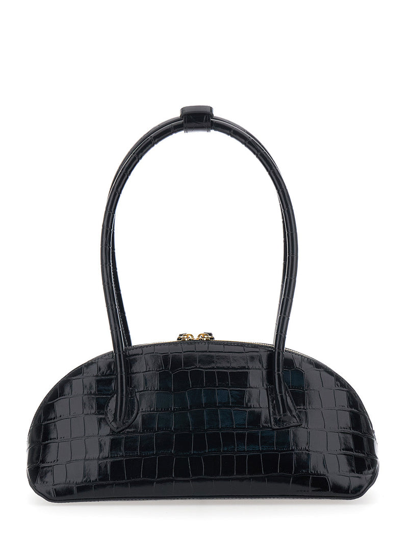 Liffner Ew Dome Shoulder Bag — Black Calf Leather