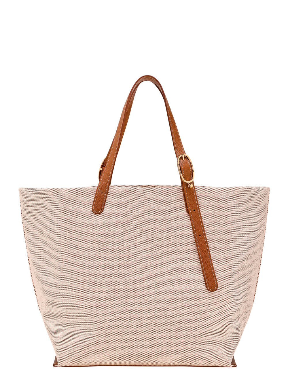 Longchamp Canvas And Leather Shoulder Bag — Brown