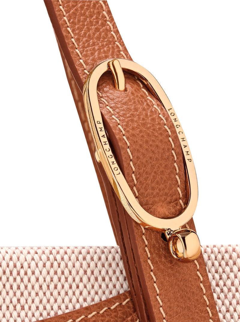 Longchamp Canvas And Leather Shoulder Bag — Brown