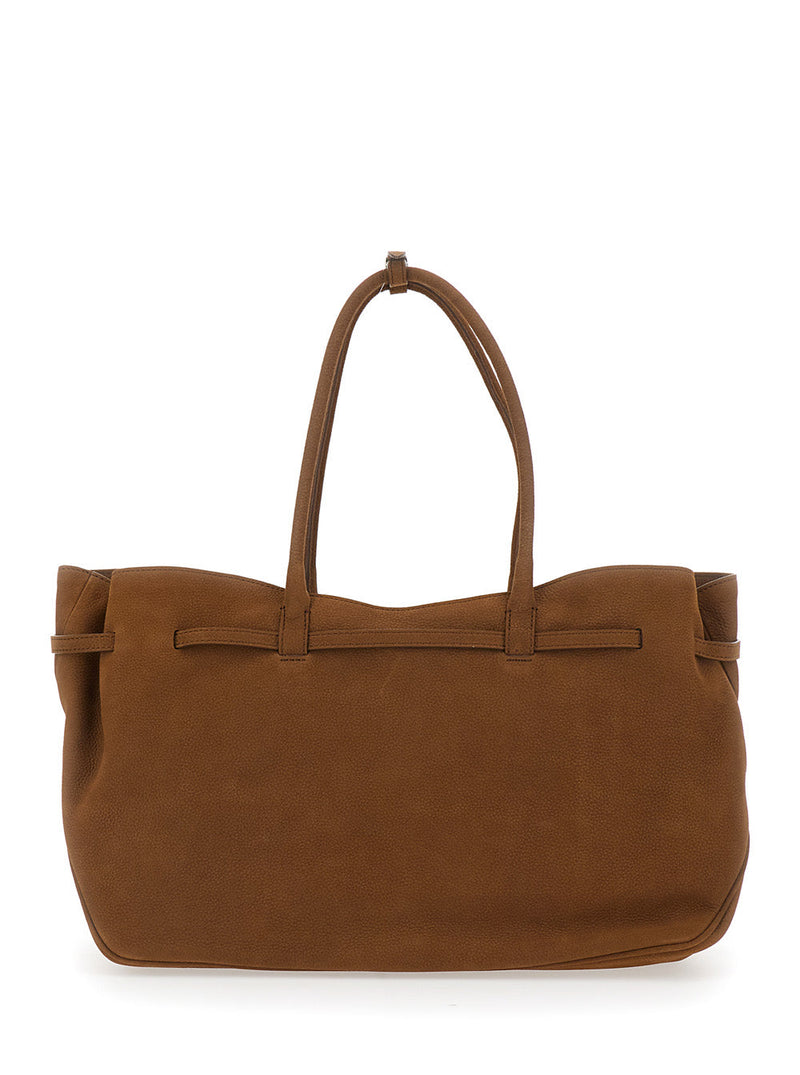 Margesherwood Cow Leather Tote Bag — Brown