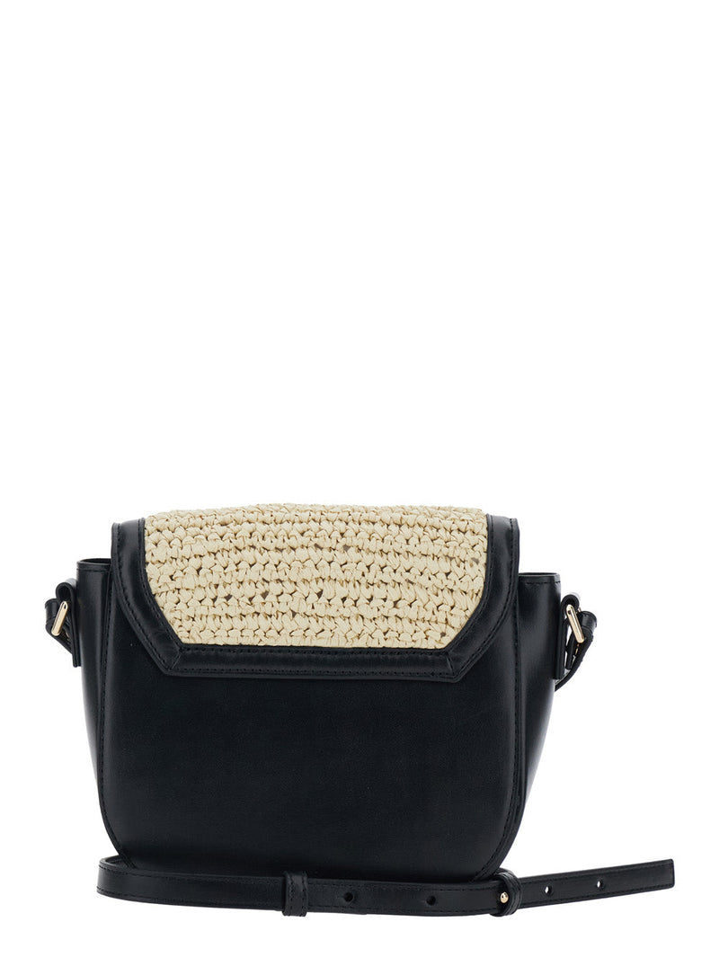 Marni Woven Polyester With Leather Trim Crossbody Bag — Beige