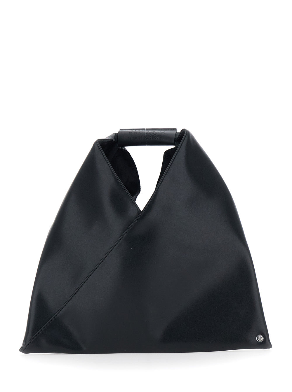 Mm6 Maison Margiela Triangular Silhouette Leather Shoulder Bag — Black