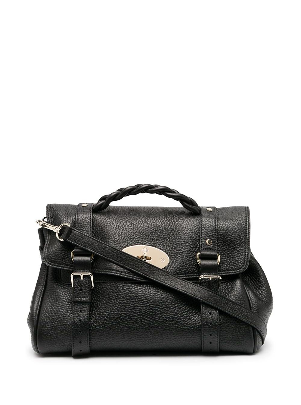 Mulberry Alexa Top Handle Bag — Black Calf Leather