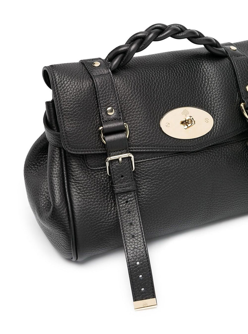 Mulberry Alexa Top Handle Bag — Black Calf Leather