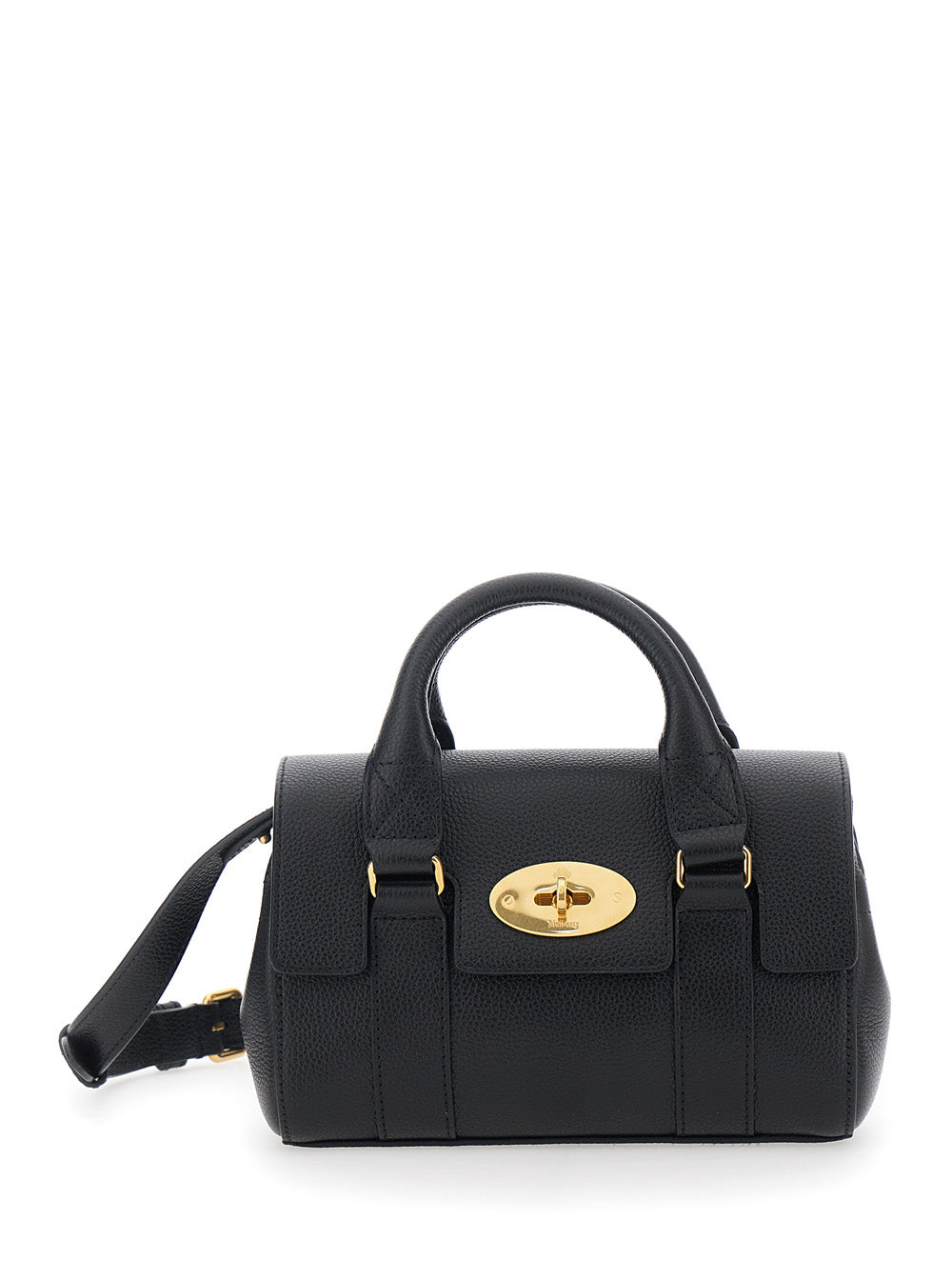 Mulberry Top Handle Bag — Black Calf Leather