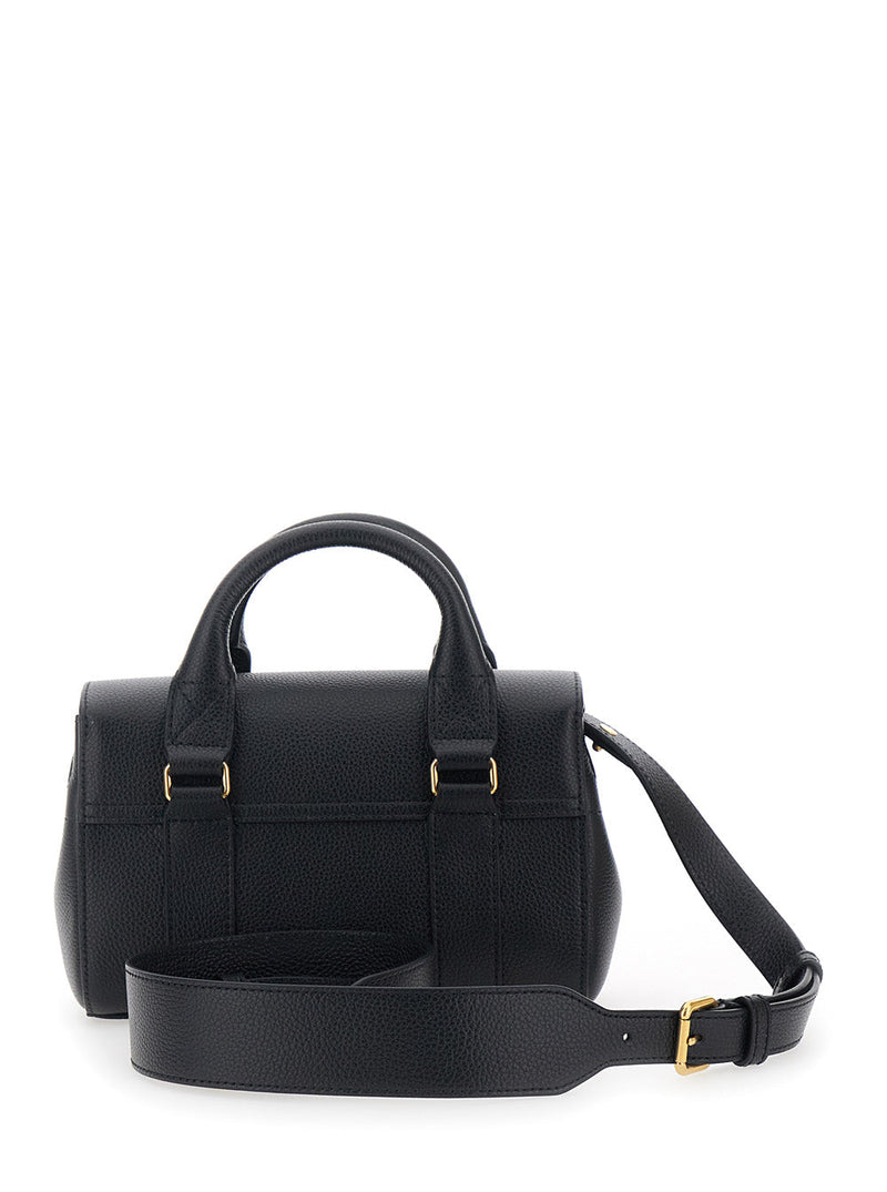 Mulberry Top Handle Bag — Black Calf Leather
