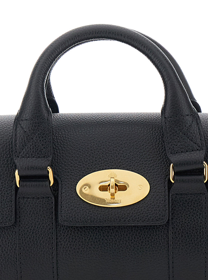 Mulberry Top Handle Bag — Black Calf Leather