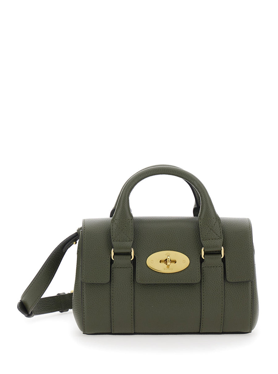 Mulberry Pebbled Calf Leather Top Handle Bag — Green